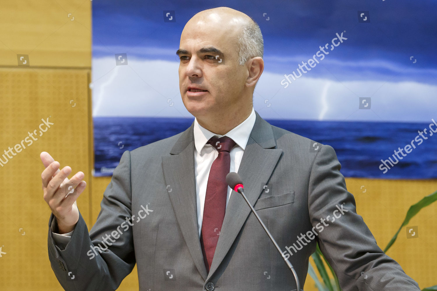 Swiss Interior Minister Alain Berset Speaks During Editorial Stock Photo Stock Image Shutterstock