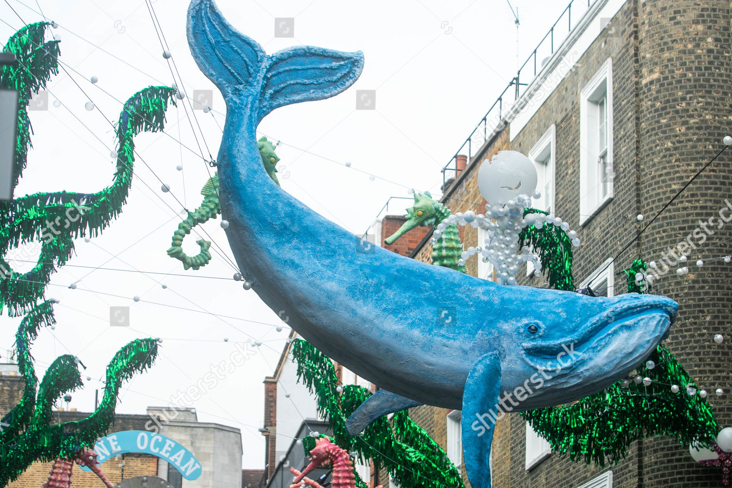 Sea Creatures Decorate Length Carnaby Street Theme Editorial Stock