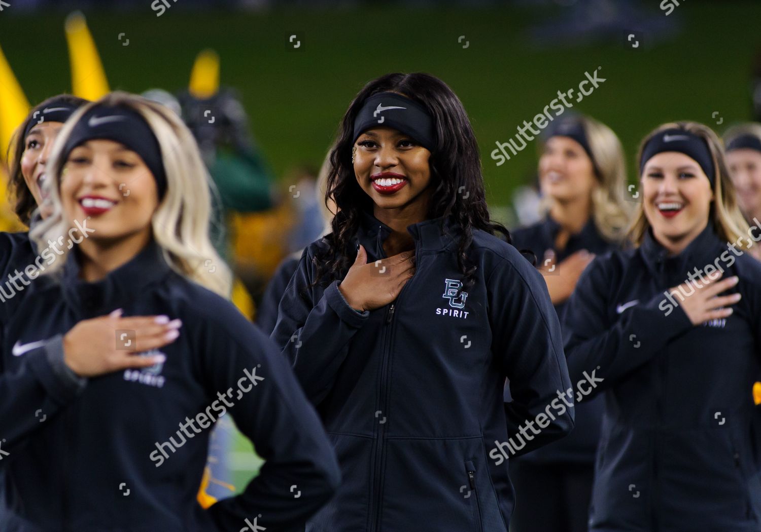 Baylor Bears Cheerleaders During National Anthem Editorial Stock Photo ...