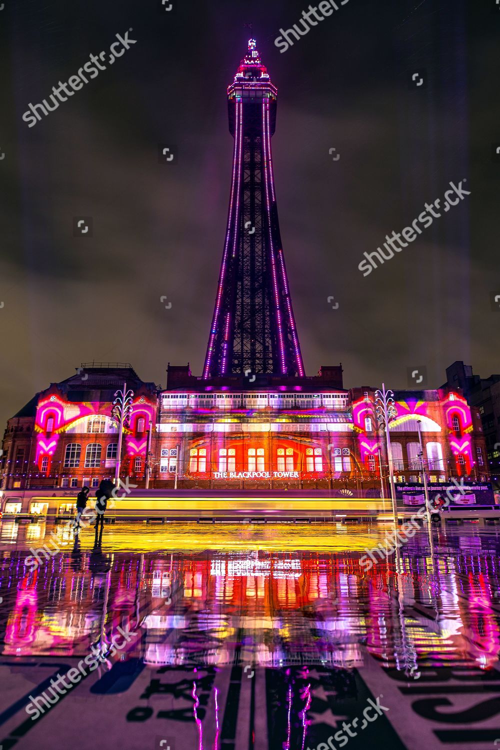 Blackpool Tower Lit On On Wet Friday Editorial Stock Photo Stock