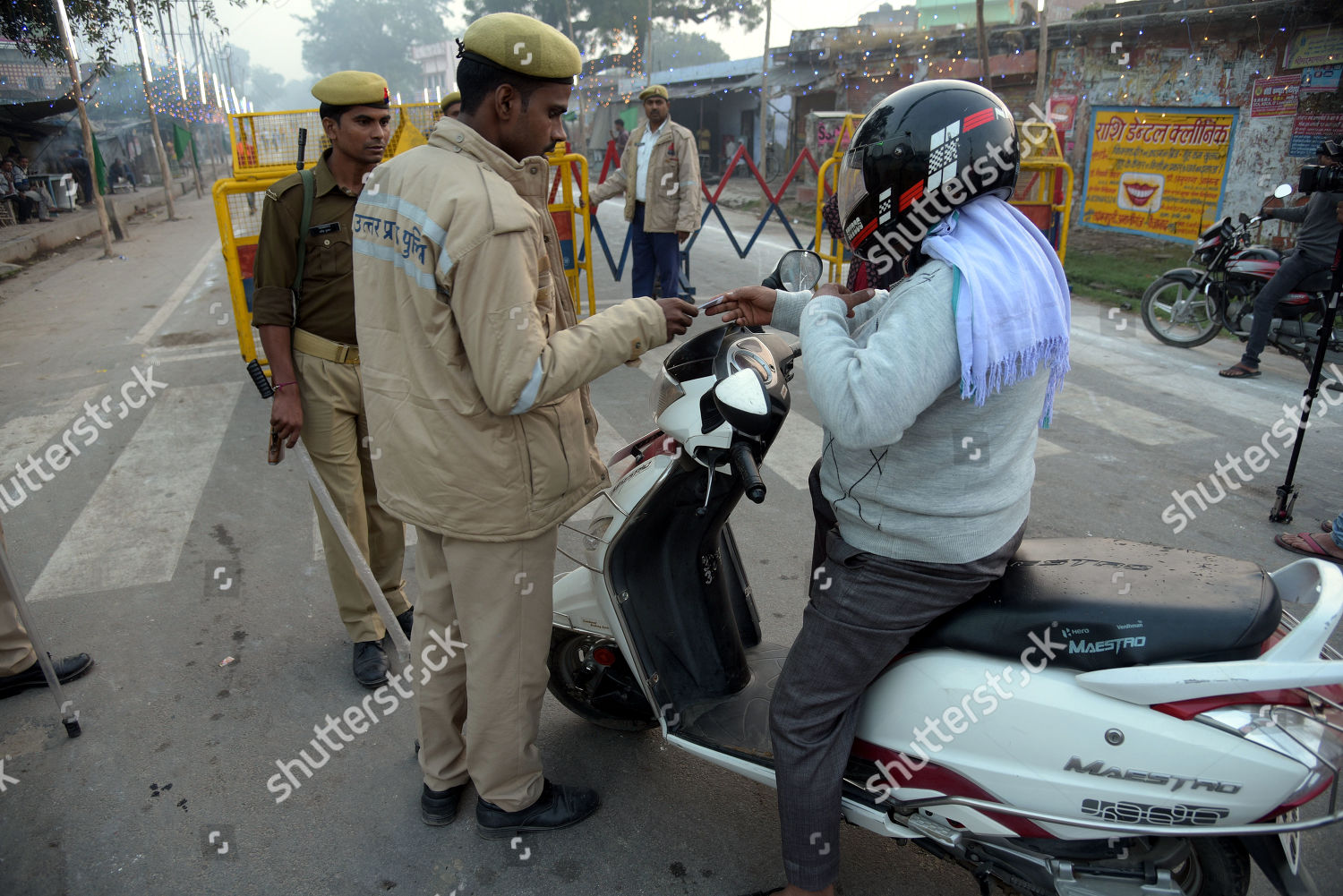 Indian Police Check Identity Local Man Editorial Stock Photo - Stock