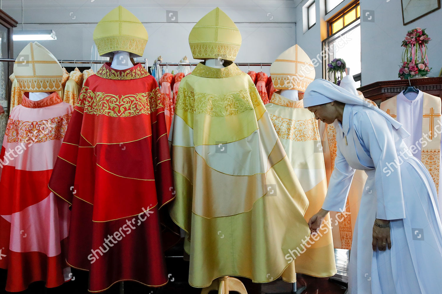 Catholic Nun Looks Two Embroidered Silk Editorial Stock Photo - Stock Image  | Shutterstock