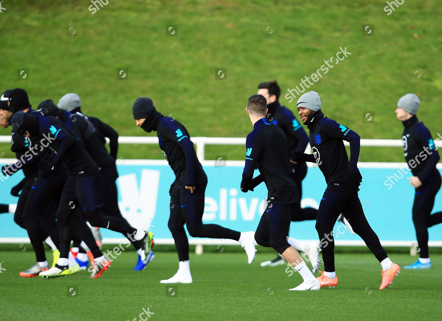 Raheem Sterling England During Training Redaktionelles Stockfoto