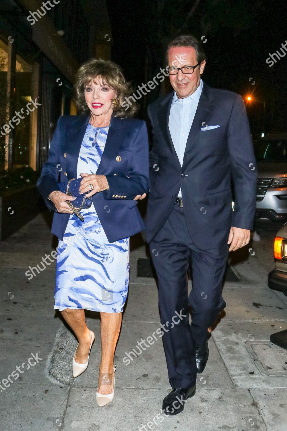 Joan Collins Percy Gibson Craigs Restaurant - Foto de stock de