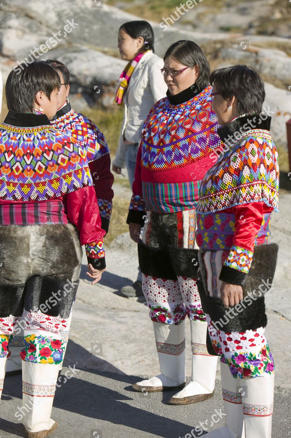 Inuit Women Wearing Traditional Greenlandic National Editorial Stock ...