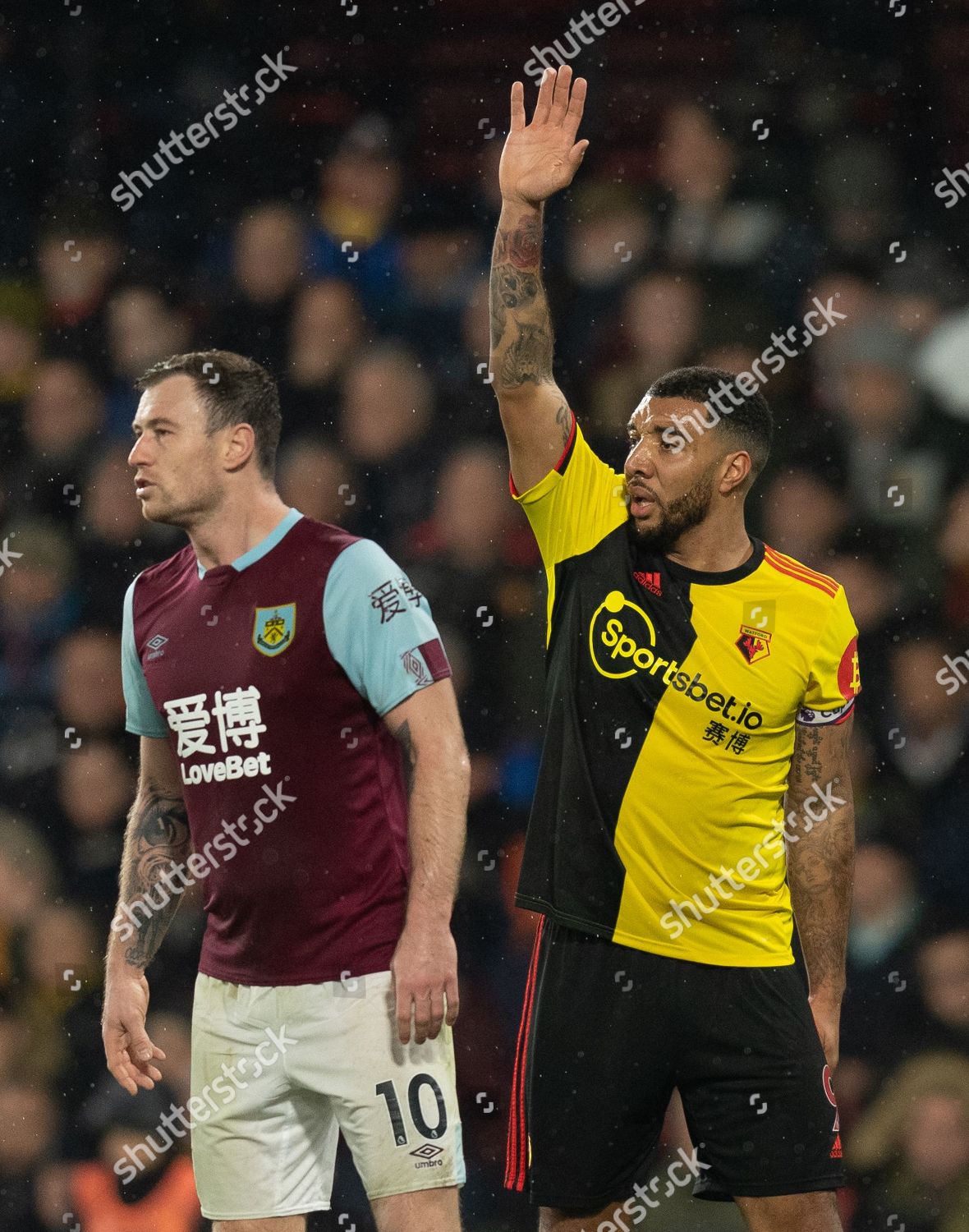 Ashley Barnes Burnley Troy Deeney Watford Editorial Stock Photo