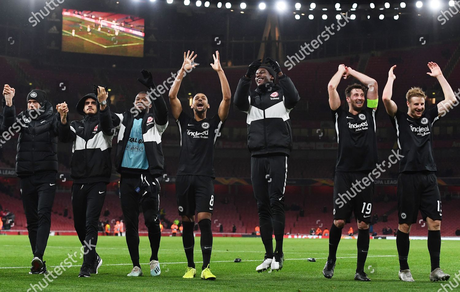 Players Eintracht Frankfurt Celebrate End Uefa Editorial Stock Photo