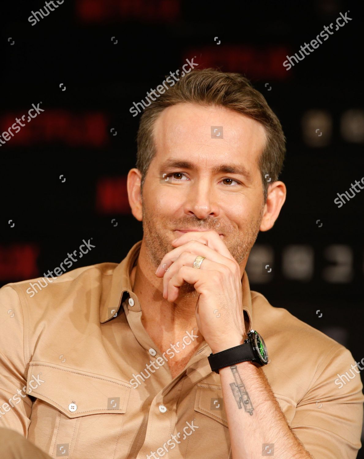 Ryan Reynolds Attends Press Conference Premiere Movie Editorial