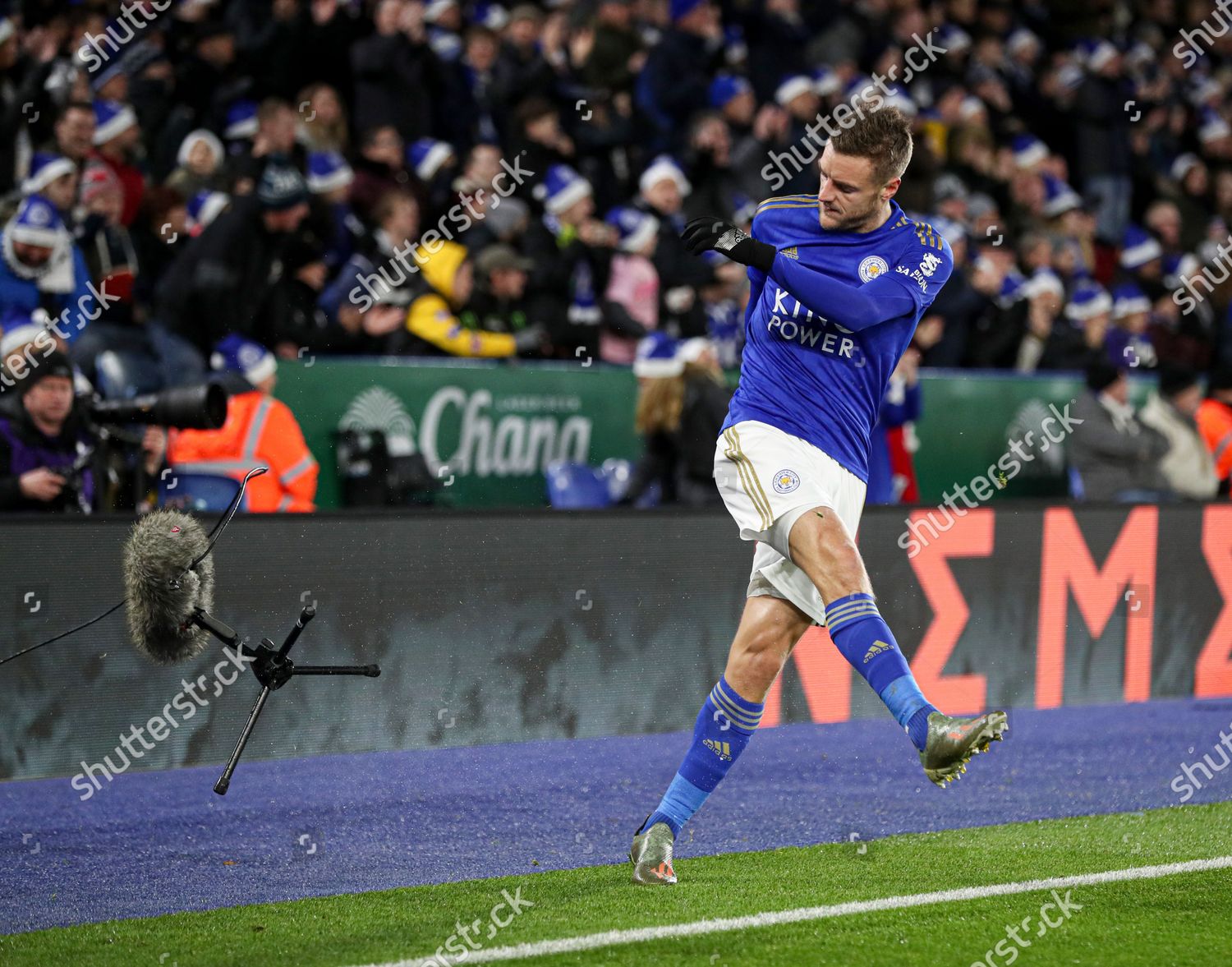 Jamie Vardy Leicester City Kicks Microphone Editorial Stock Photo ...