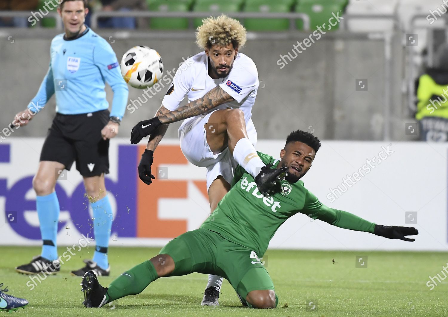 cicinho ludogorets r action against isael barbosa editorial stock photo stock image shutterstock 2