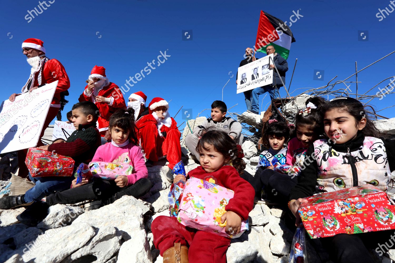 Girl Dressed Santa Claus Hands Out Gifts Editorial Stock Photo Stock Image Shutterstock