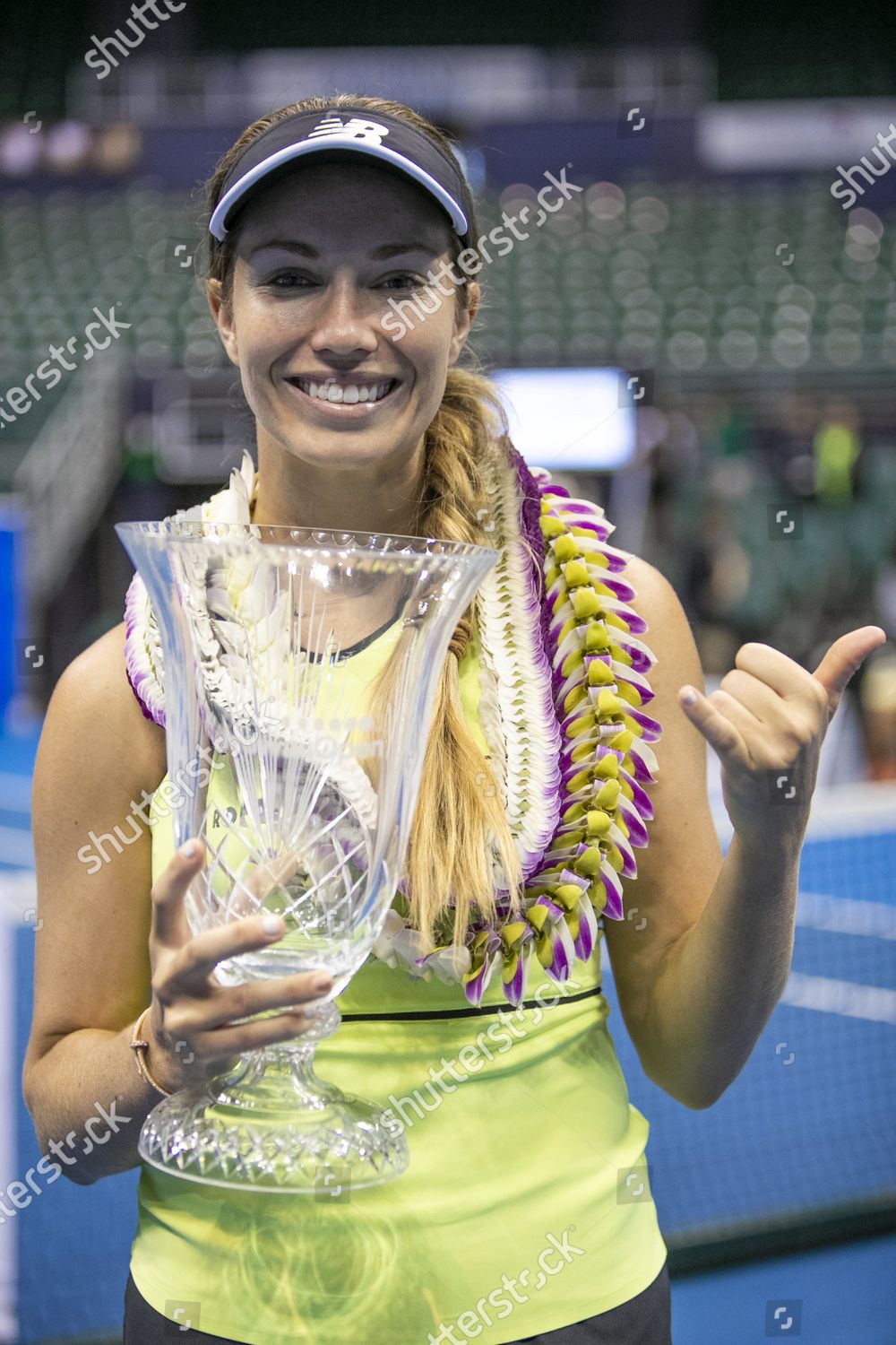 Danielle Collins Poses Trophy After Winning Editorial Stock Photo