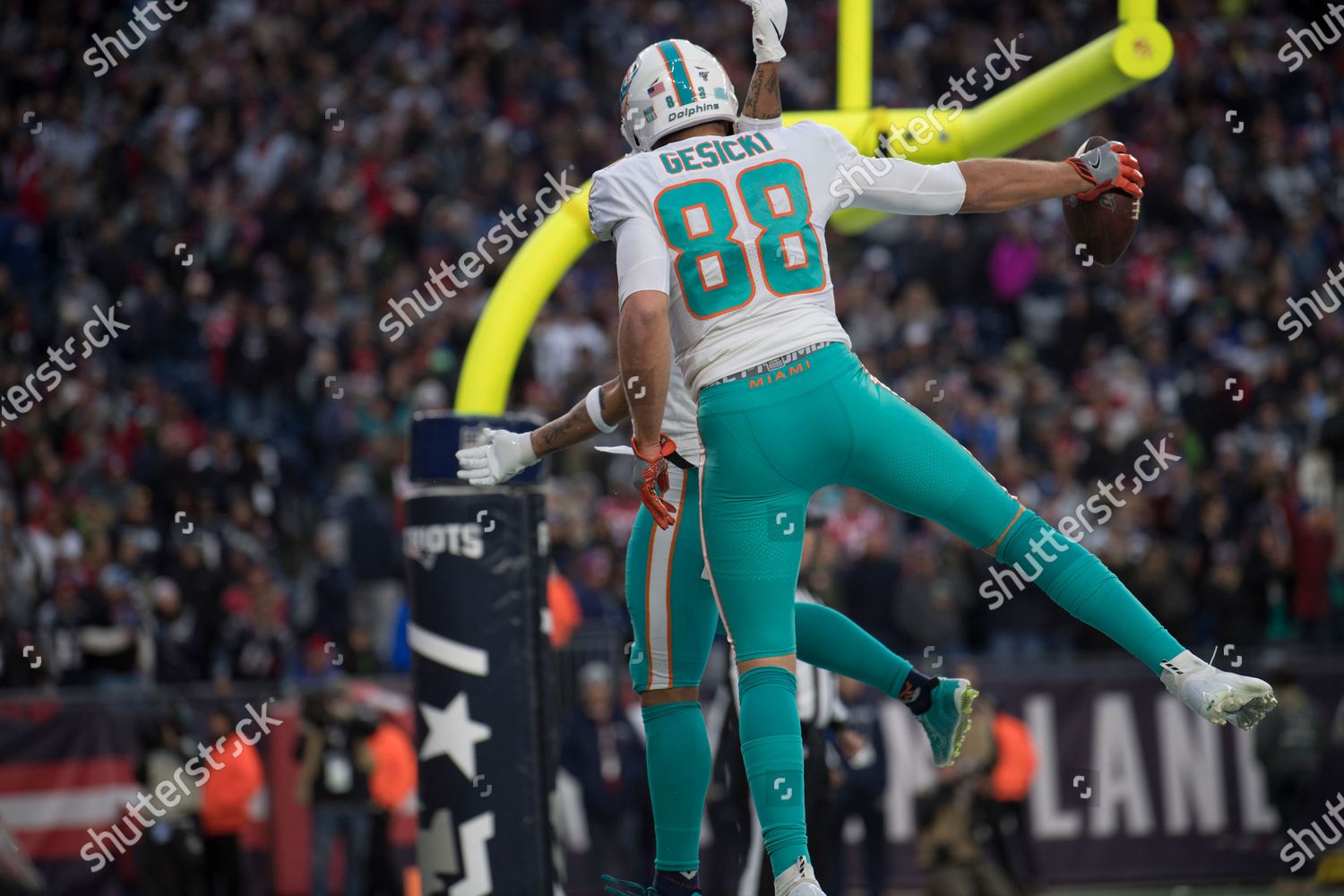 Miami Dolphins Tight End 88 Mike Editorial Stock Photo - Stock Image