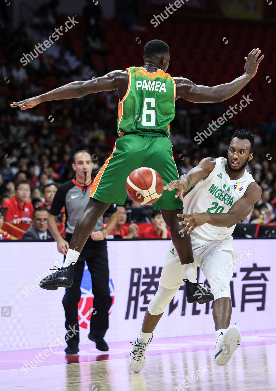 Josh Okogie R Nigeria Passes Ball Editorial Stock Photo - Stock Image ...