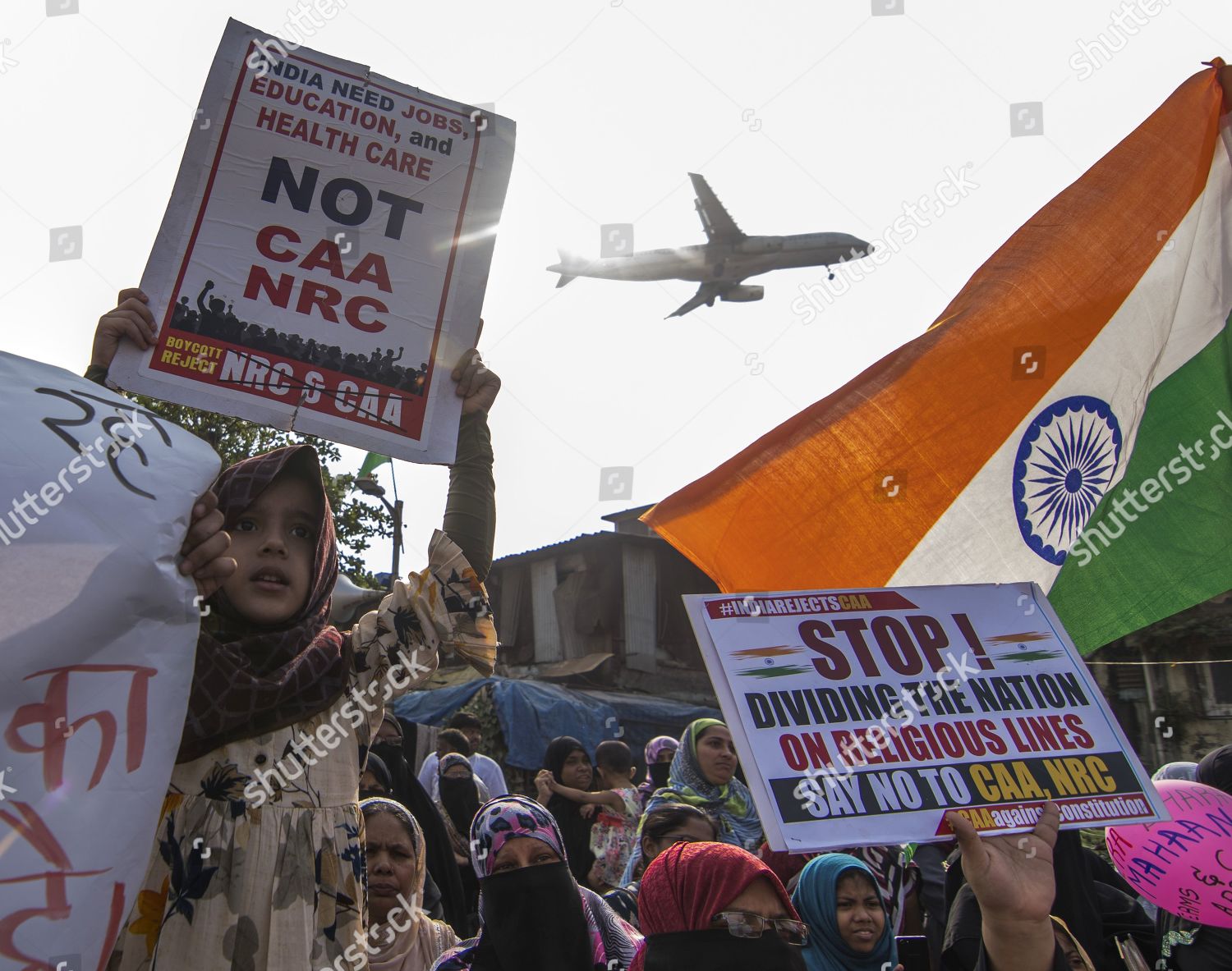 Protesters Hold Placards Shout Slogans Against Citizenship