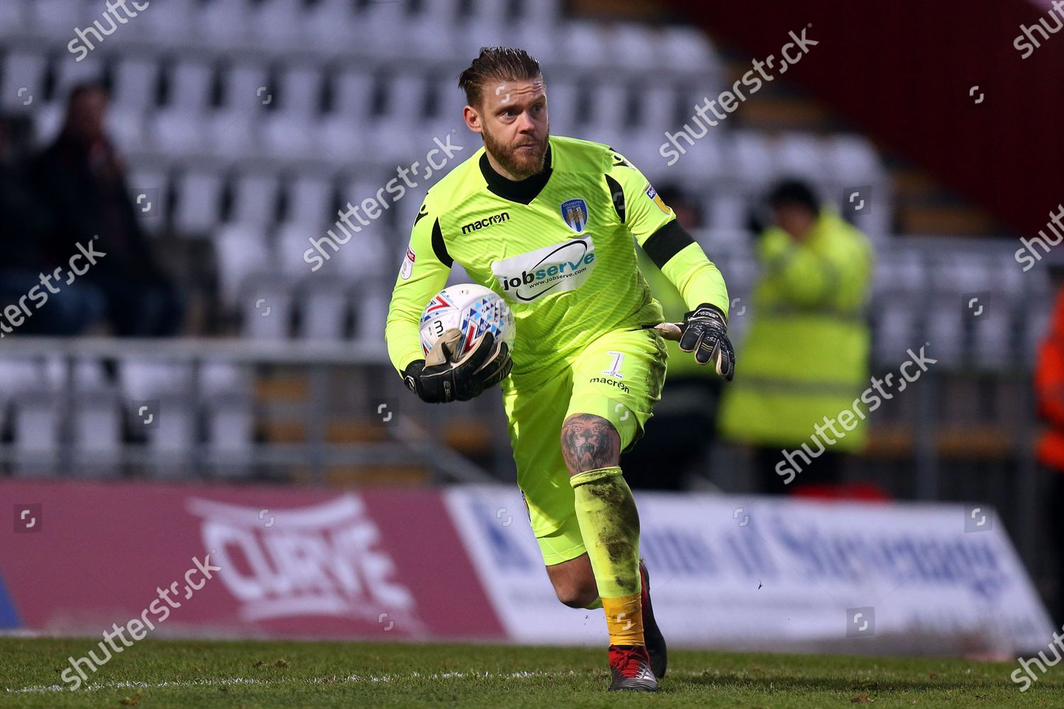 Dean Gerken Colchester United During Stevenage Editorial Stock Photo 