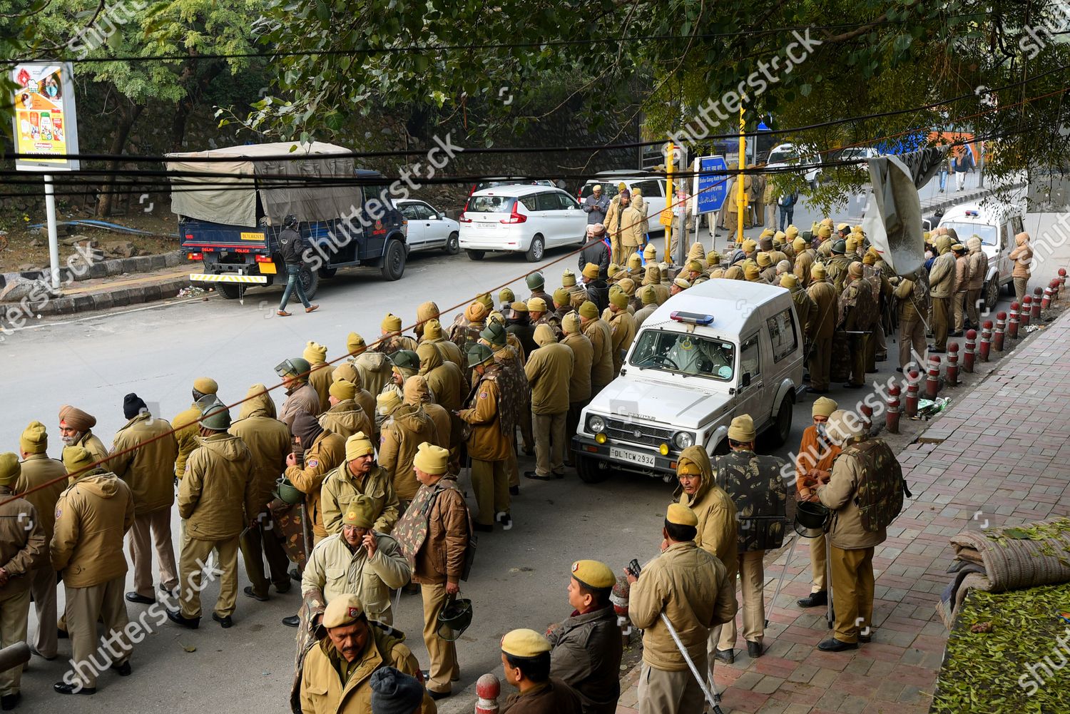 Police Personnel Seen Outside Main Gate Jawaharlal Editorial