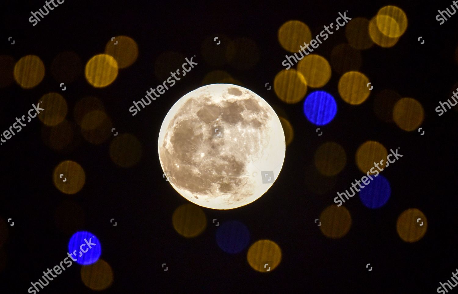 First Full Moon This Year Seen On Editorial Stock Photo Stock Image Shutterstock