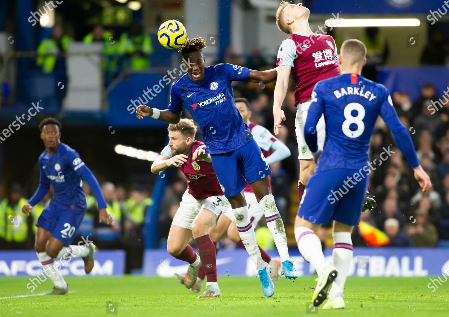 Tammy Abraham Chelsea Heads Ball Towards Goal Editorial ...