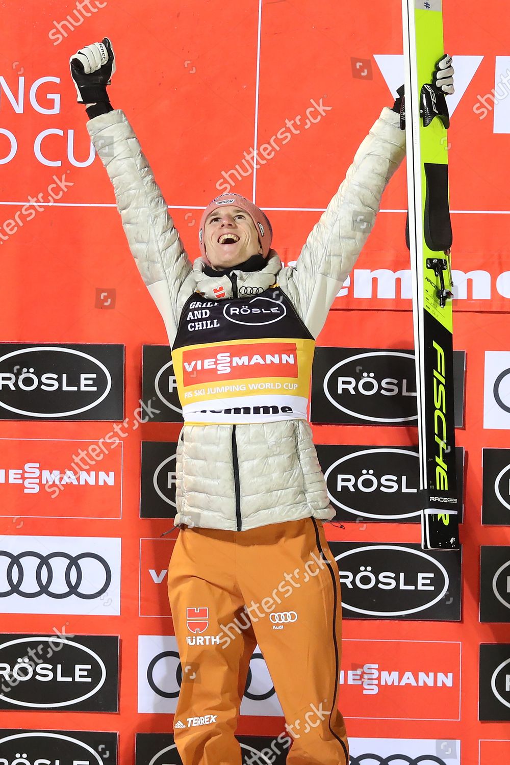 Winner Karl Geiger Germany Celebrates On Editorial Stock Photo Stock