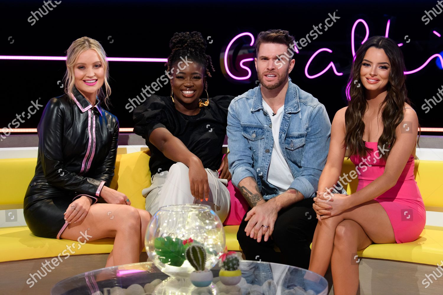 Laura Whitmore Clara Amfo Joel Dommett Maura Editorial Stock Photo