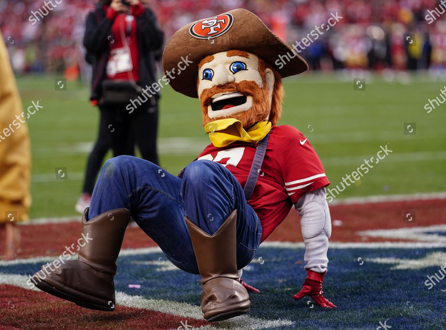 San Francisco 49ers mascot Sourdough Sam before an NFL football