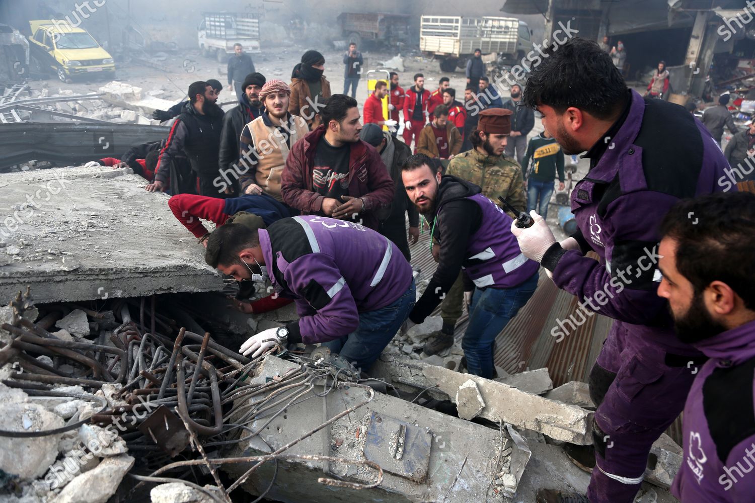 Rescuers Search Survivors Under Rubble Collapsed Editorial Stock Photo ...