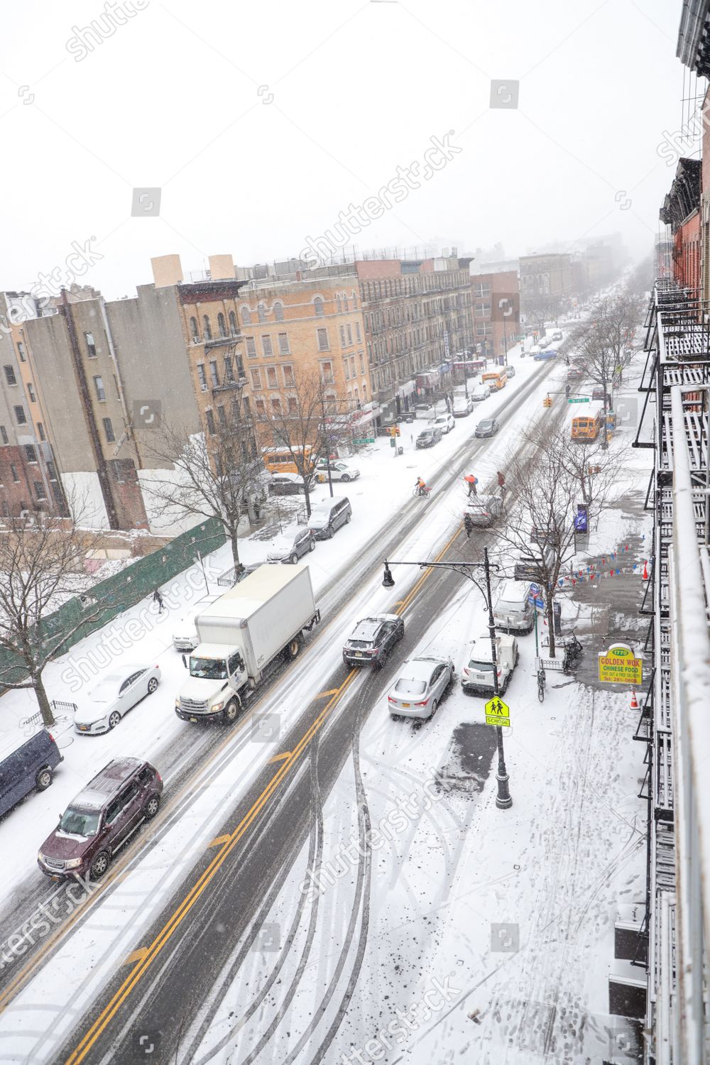 Snow Fell New York Including Central Editorial Stock Photo Stock