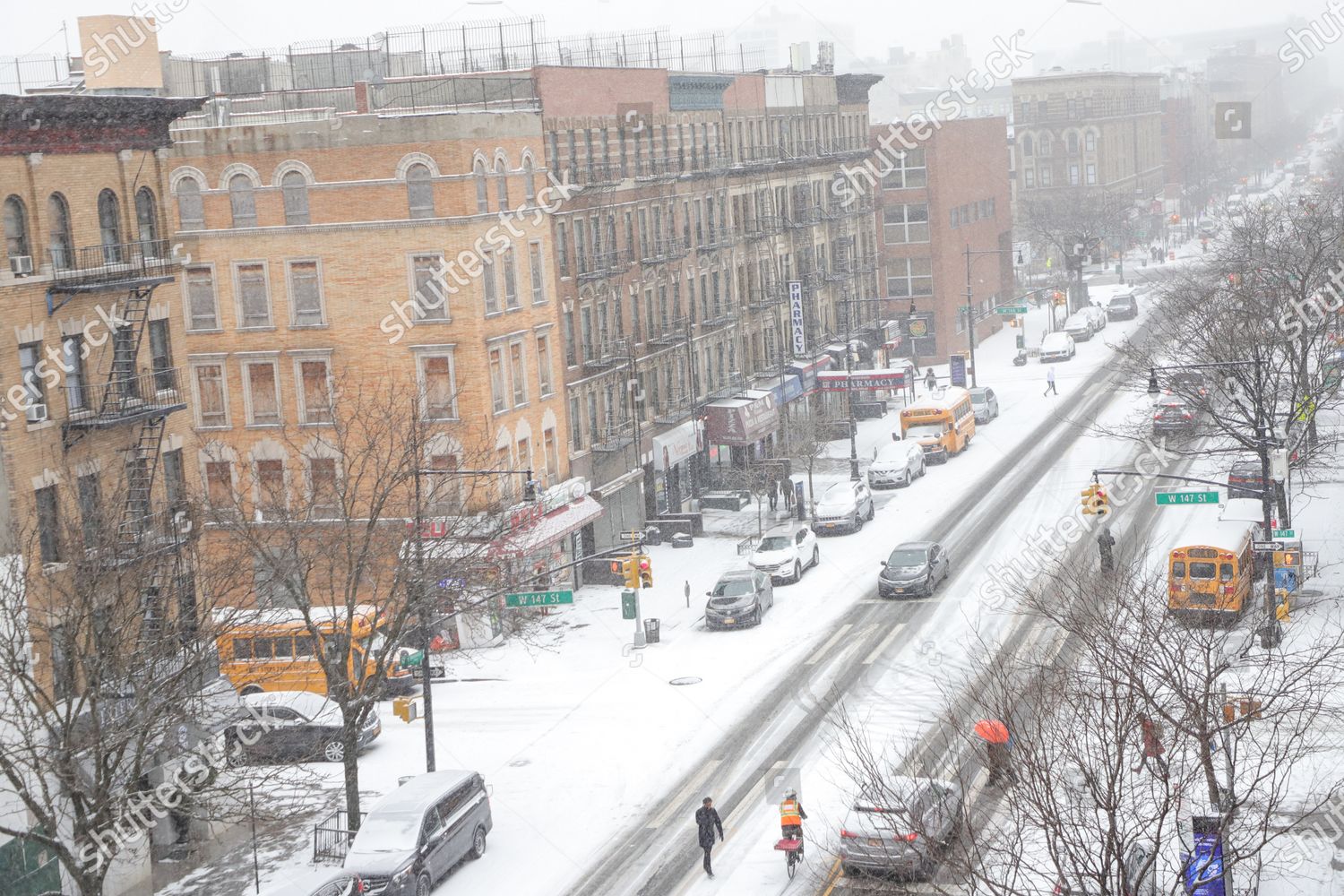 Snow Fell New York Including Central Editorial Stock Photo Stock