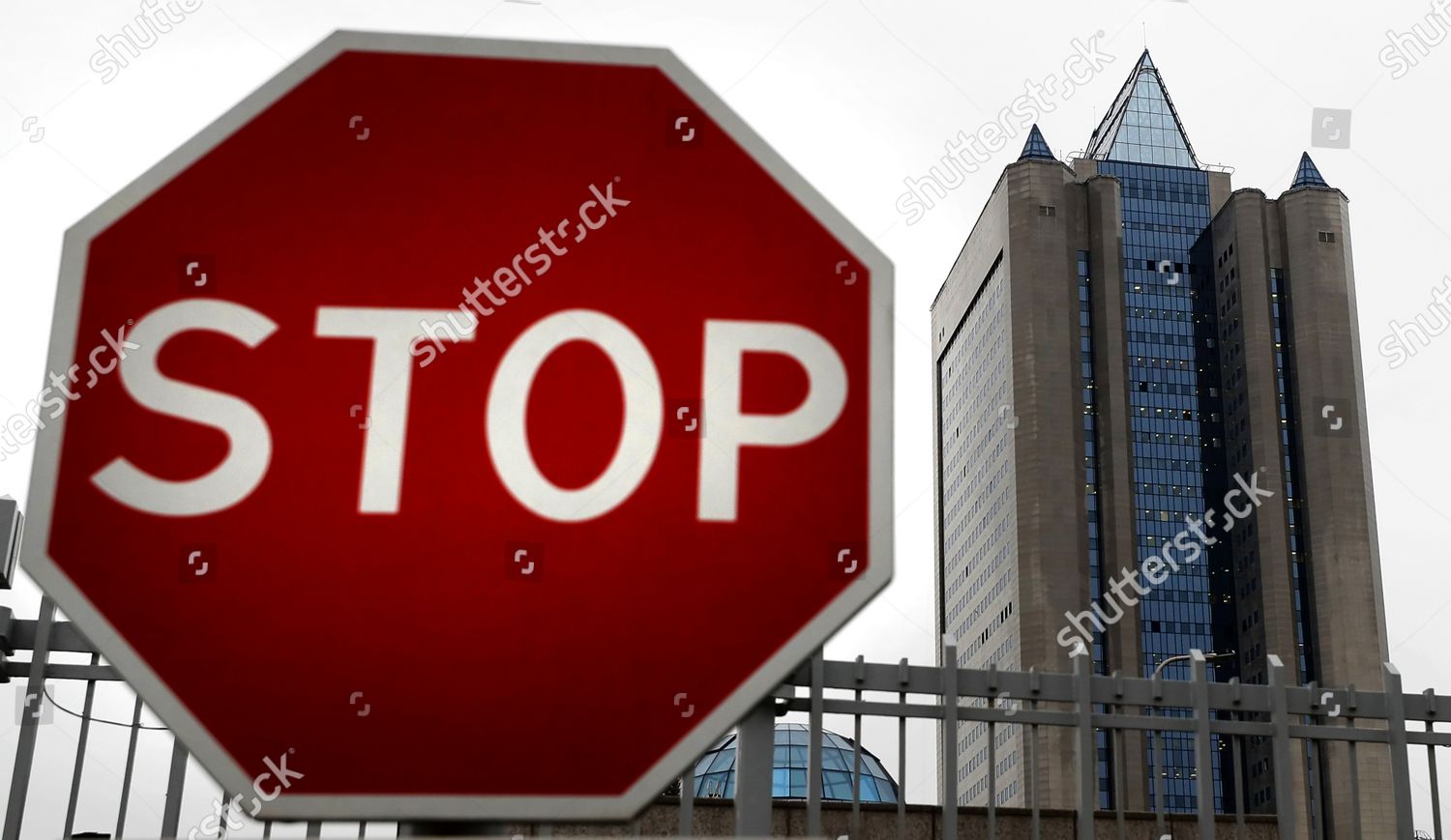 Stop Sign Fixed Front Russian Gazprom Editorial Stock Photo - Stock ...