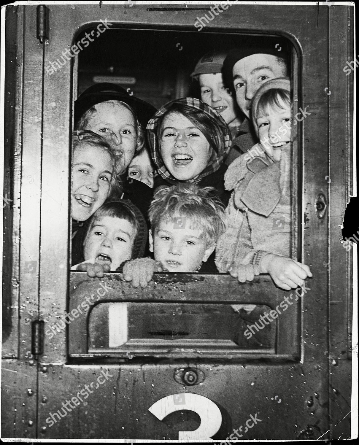 Cheerful Group Children Being Evacuated During Editorial Stock Photo ...
