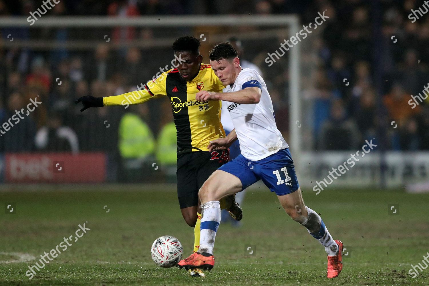 Tom DeleBashiru Watford Tackled By Connor Jennings Editorial Stock ...