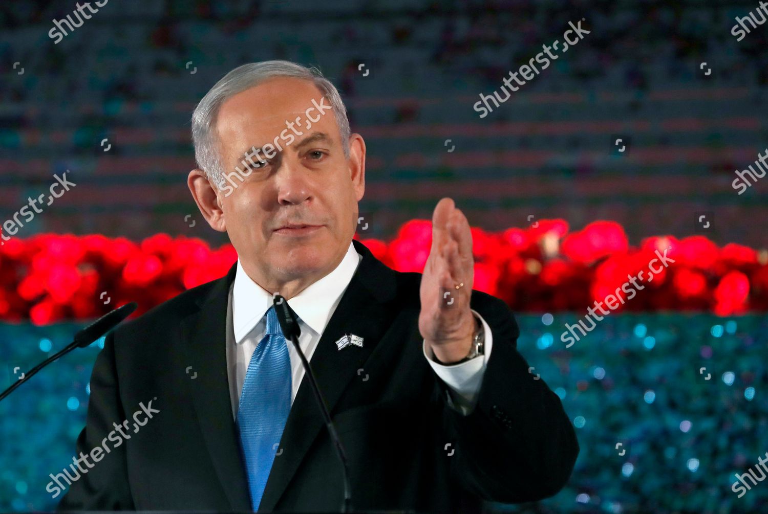 Israeli Prime Minister Benjamin Netanyahu Delivers Editorial Stock ...