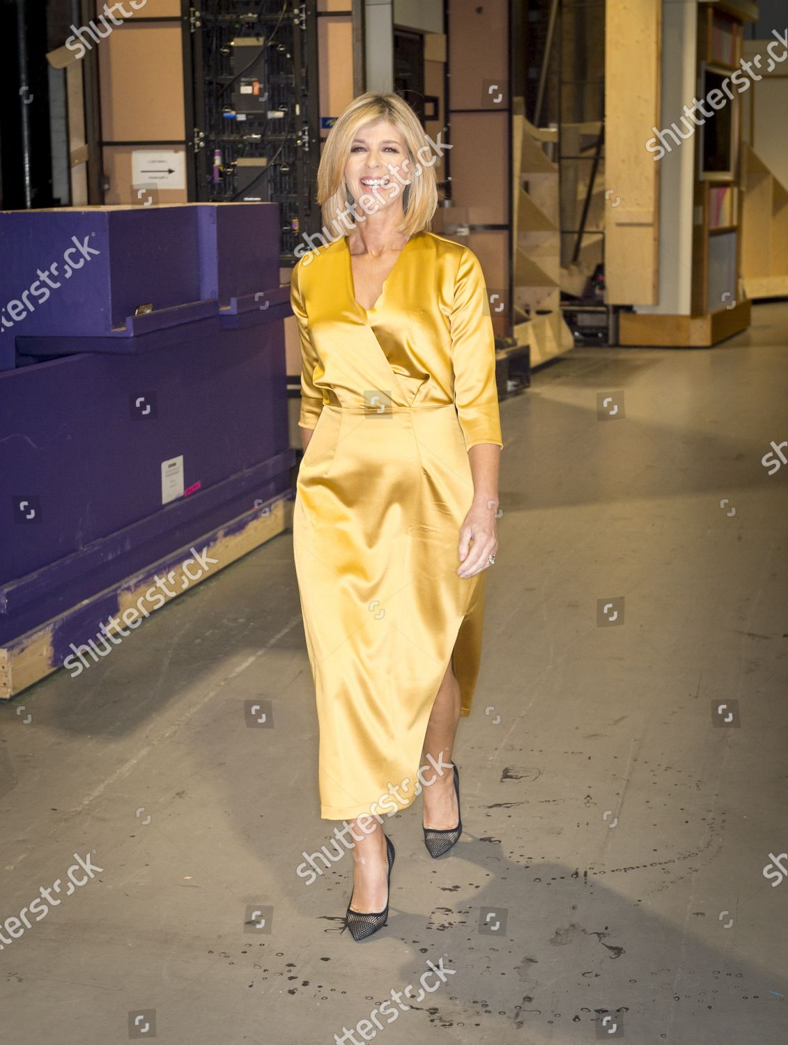 kate garraway yellow and black dress