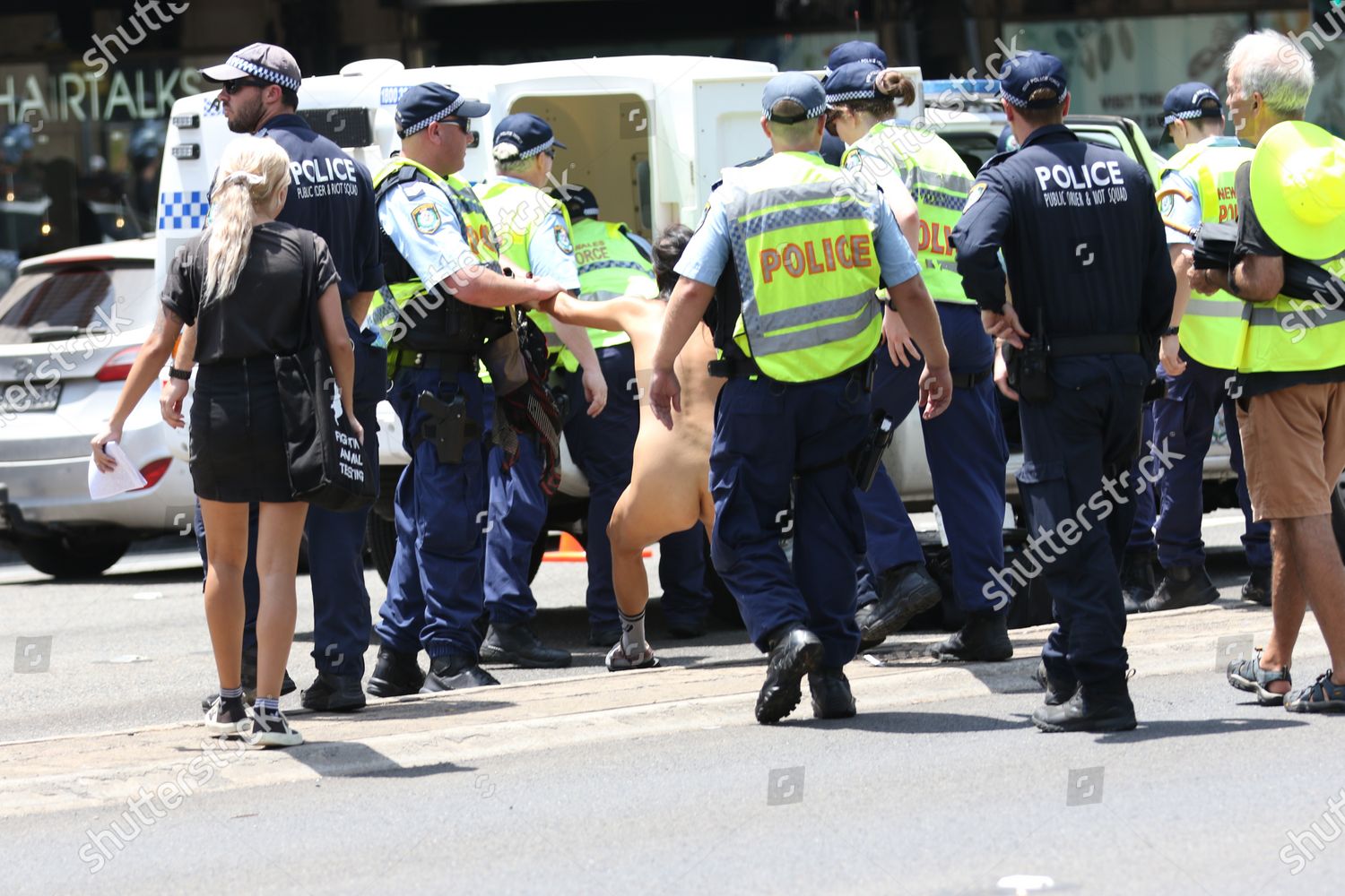 Naked woman arrested at the Invasion Day march protesting 