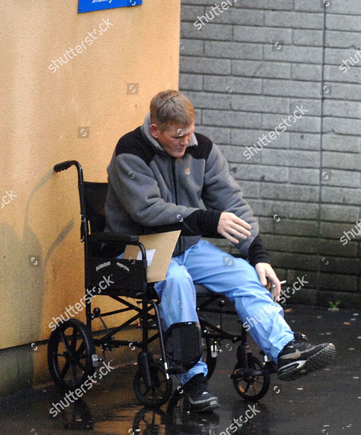 Ronnie Ramsay Sits Wheelchair Smoking Cigarette Editorial Stock Photo