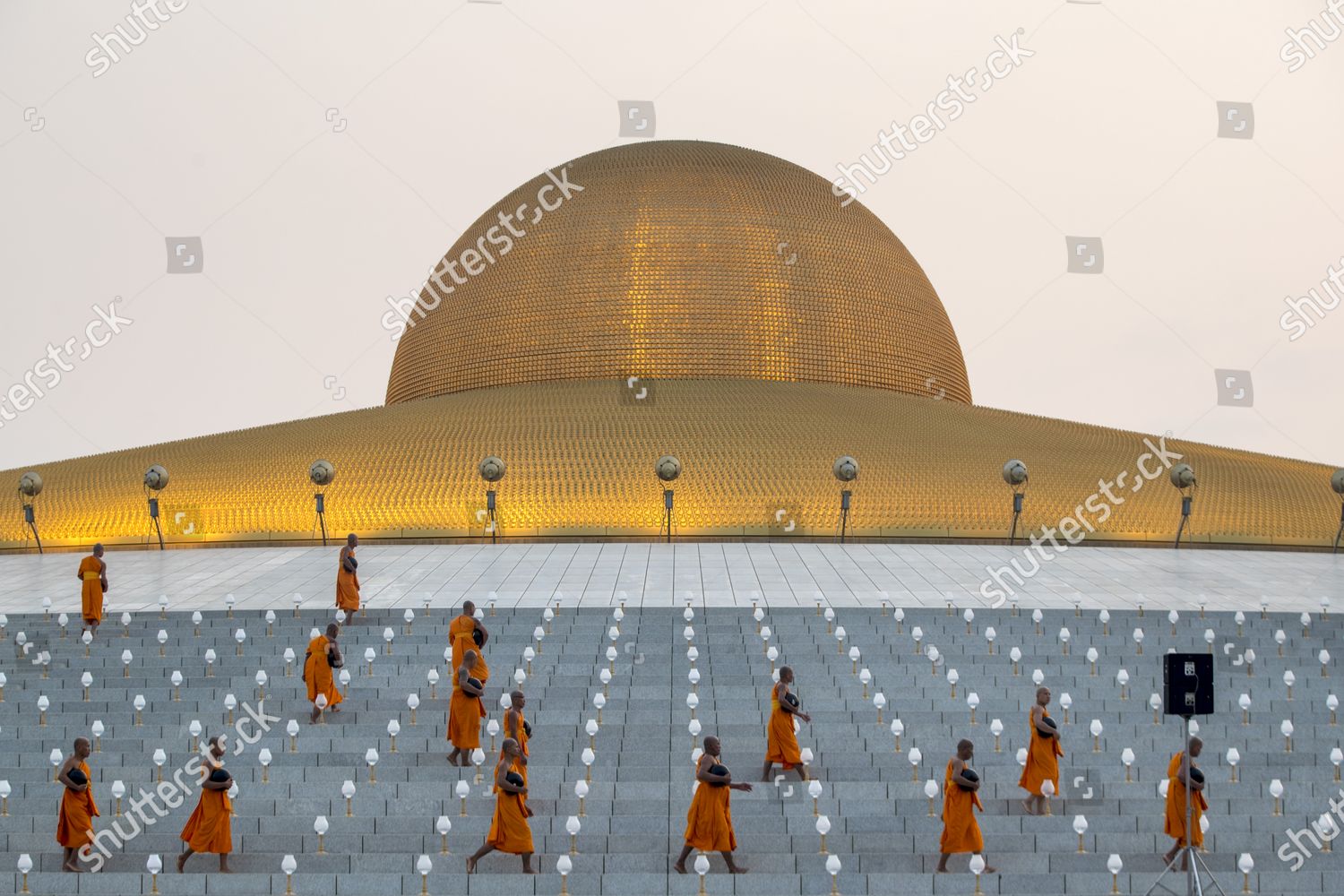 Thai Buddhist Monks Arrive Ahead Morning Alms Editorial Stock Photo Stock Image Shutterstock