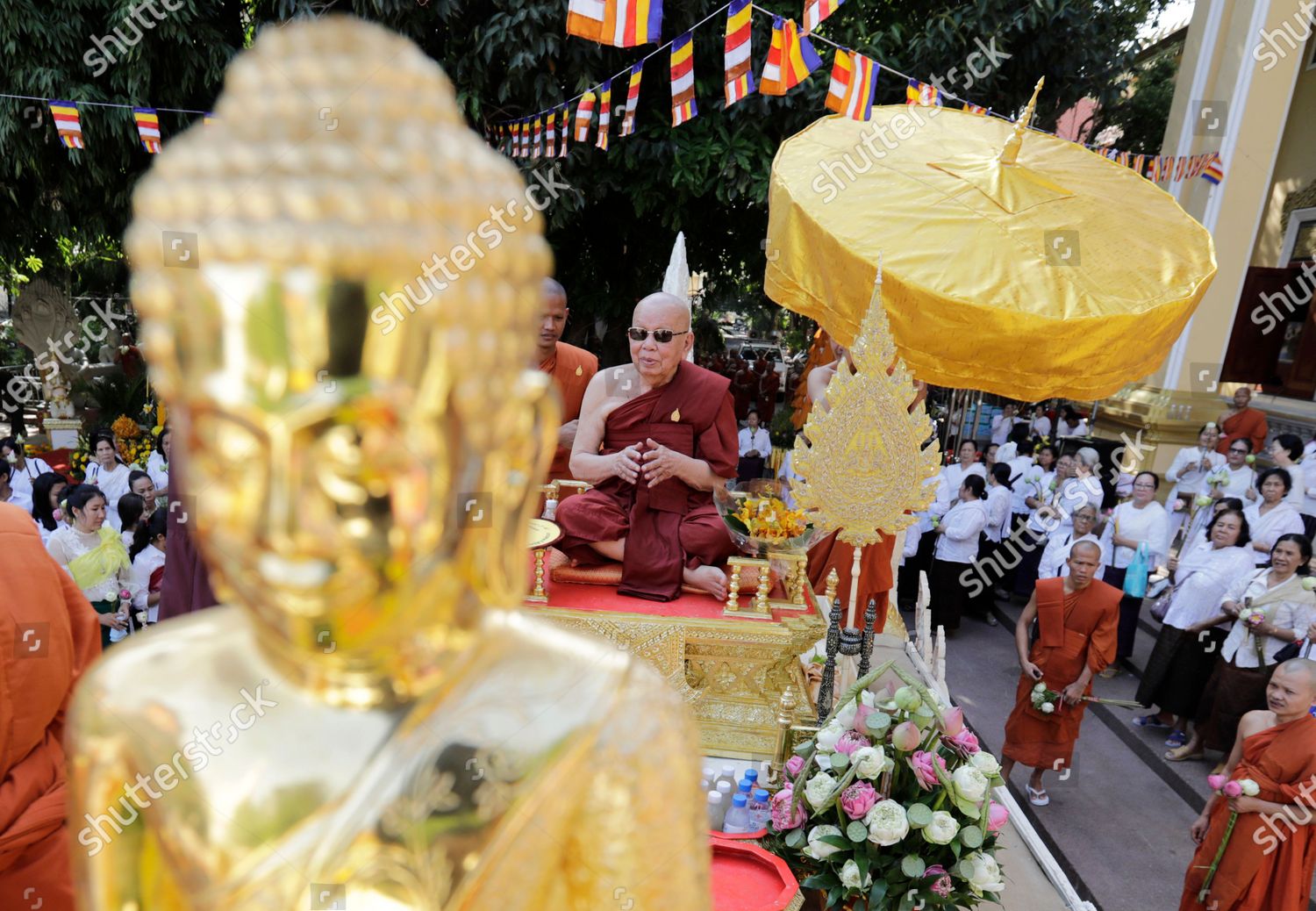 Venerable Non Nget C Cambodian Supreme Patriarch Editorial Stock