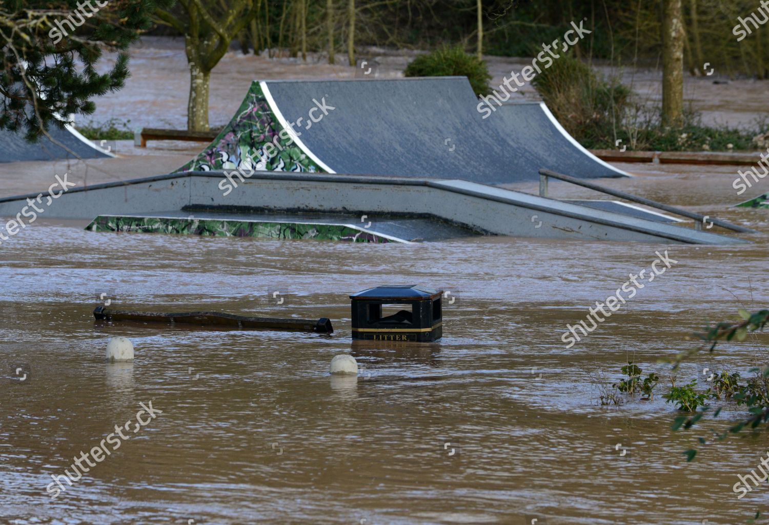 Flooding Ross On Wye After River Editorial Stock Photo Stock Image   Shutterstock 10559095g 