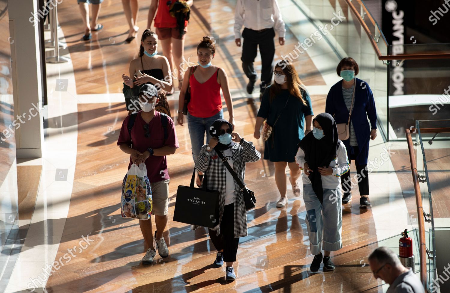 People Wearing Face Masks Walk Shopping Mall Editorial Stock Photo