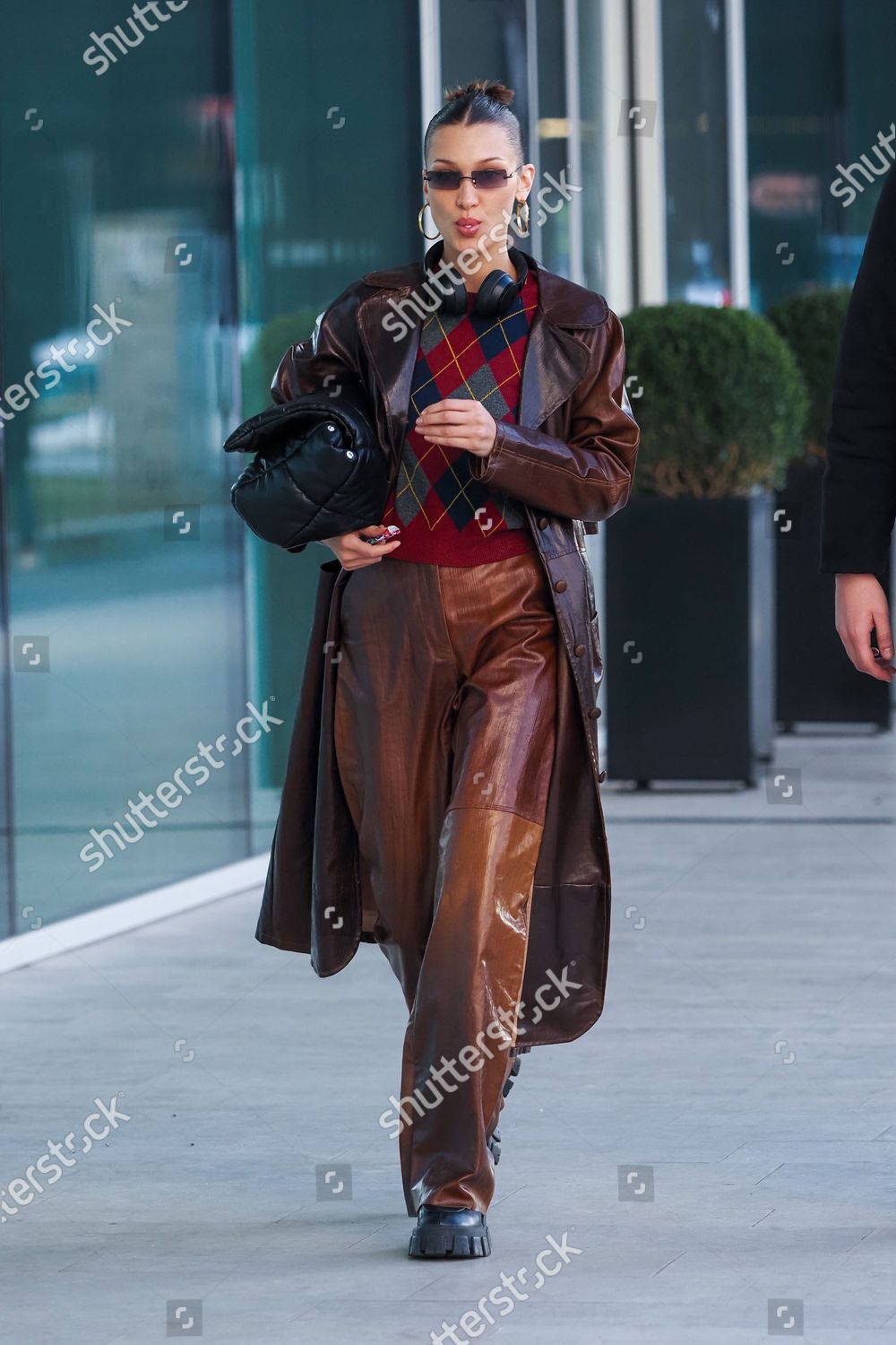 Bella Hadid Leaving Versace Fitting Editorial Stock Photo - Stock Image