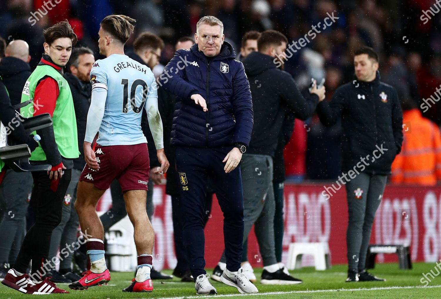 Dean smith e jack grealish foto de stock editorial. Imagem de liga