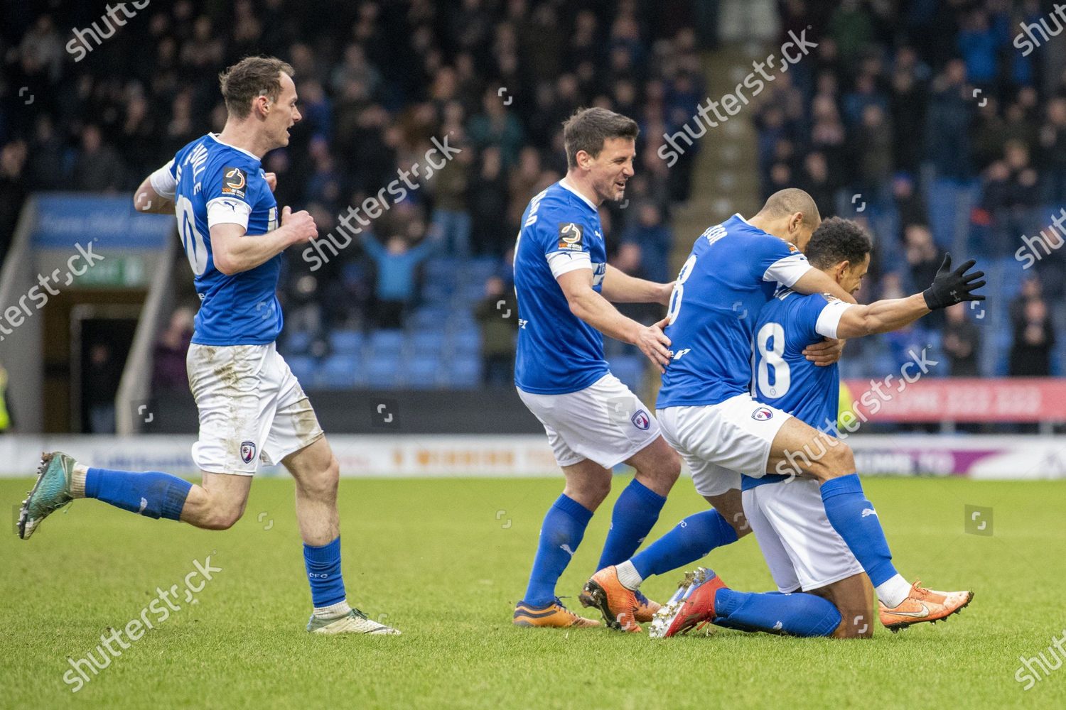 Nathan Tyson Celebrates After Scoring Chesterfield Editorial Stock ...