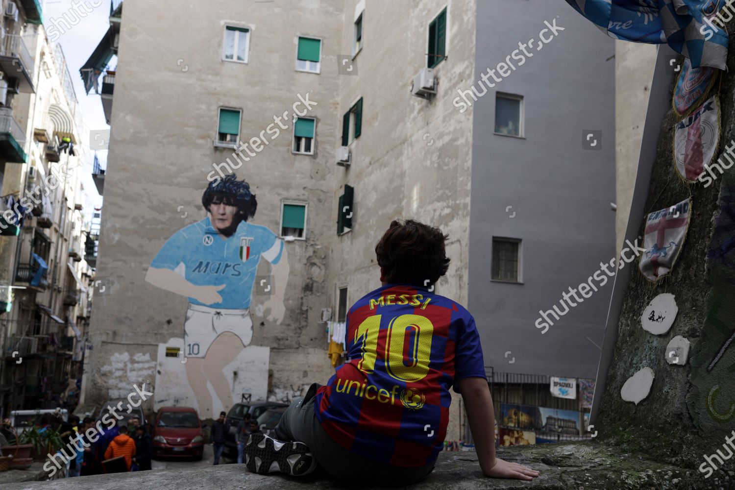 Barcelona Fans Spanish Quarters Near Murals Maradona Editorial Stock Photo Stock Image Shutterstock