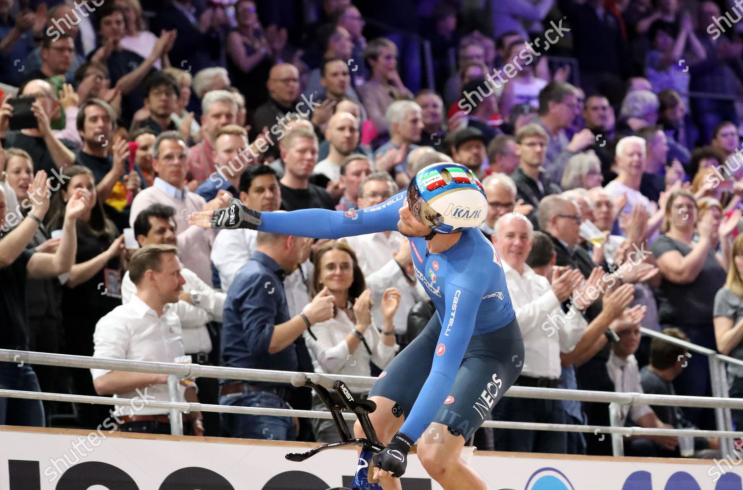 Filippo Ganna Italy Celebrates Winning Mens Editorial Stock Photo ...