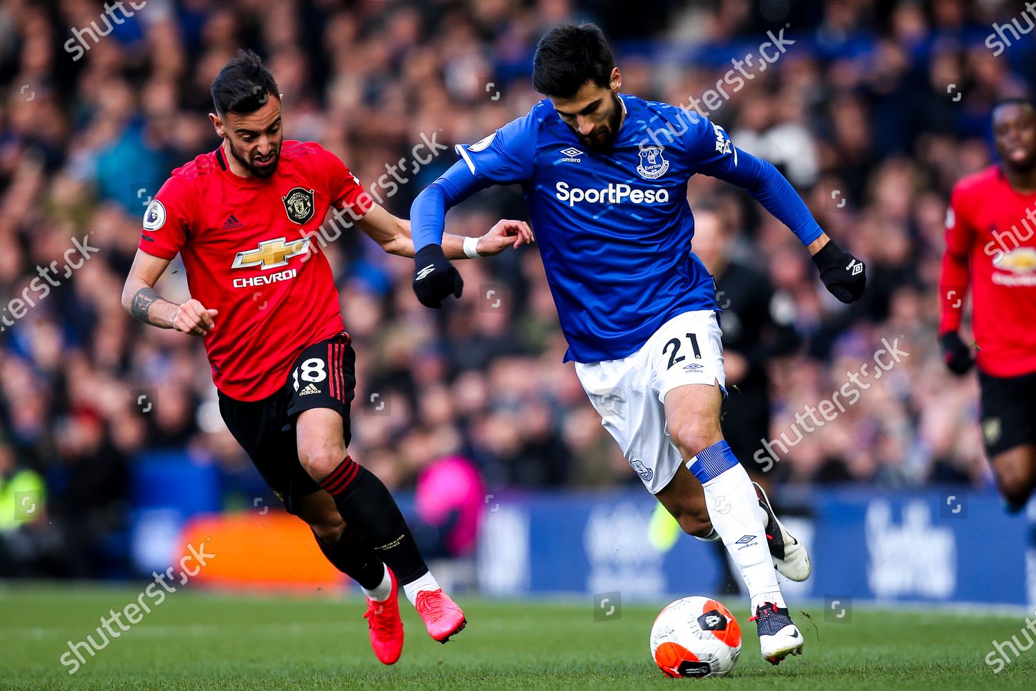 Andre Gomes Everton Takes On Bruno Fernandes Editorial Stock Photo Stock Image Shutterstock