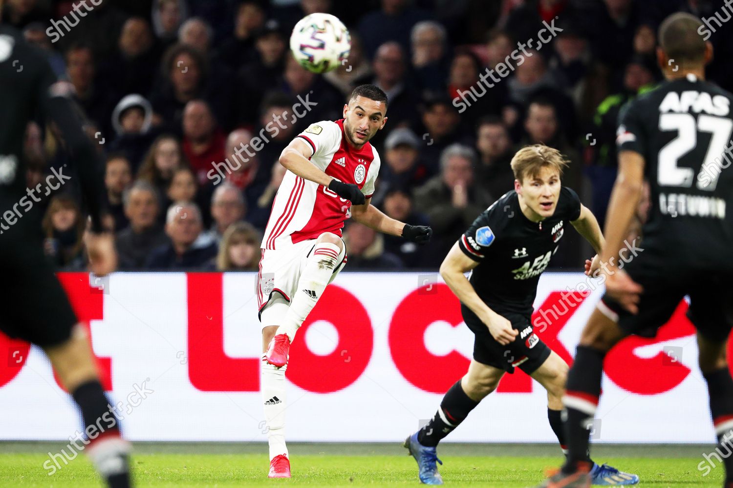 Hakim Ziyech L Ajax Action Against Editorial Stock Photo - Stock Image