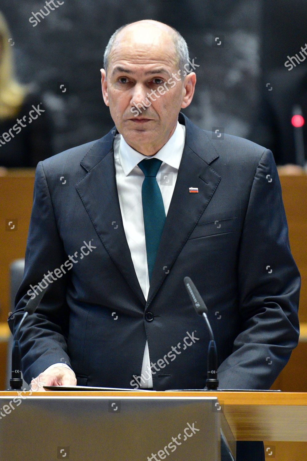 Leader Slovenian Democratic Party Sds Janez Editorial Stock Photo ...