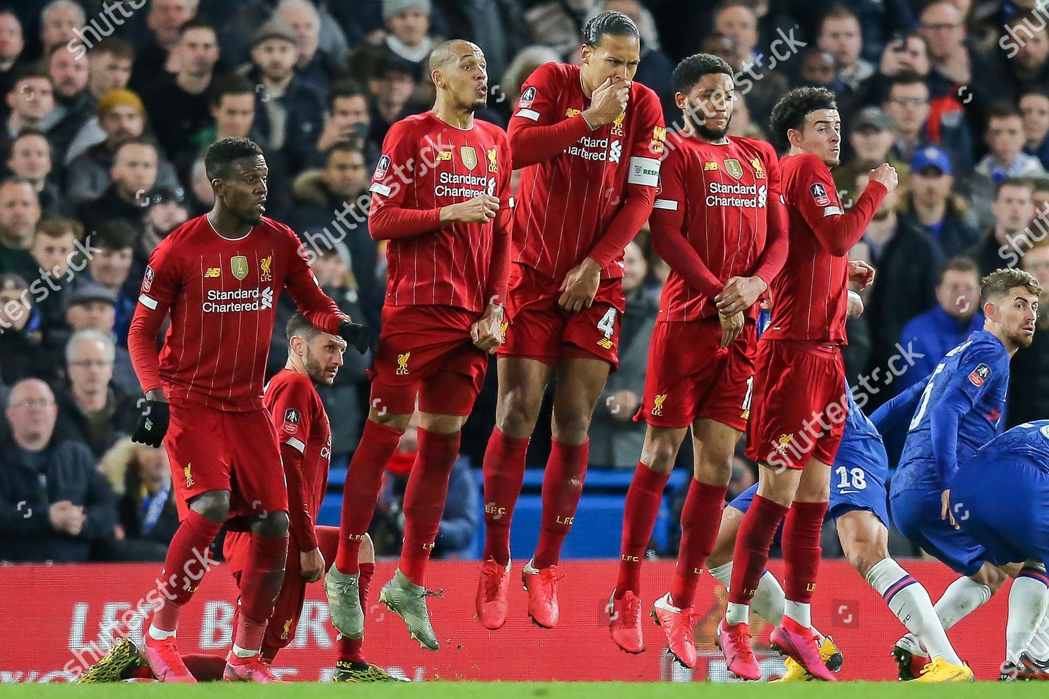 Liverpool Players Defend Chelsea Freekick Wall During Editorial Stock Photo Stock Image Shutterstock