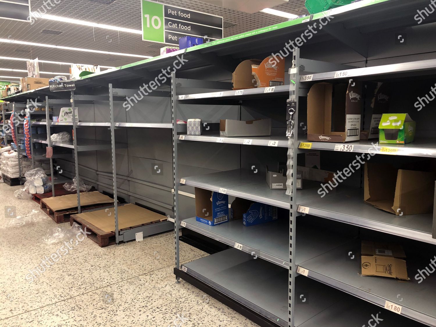 Empty Bare Shelves Pictured Asda Supermaket Editorial Stock Photo